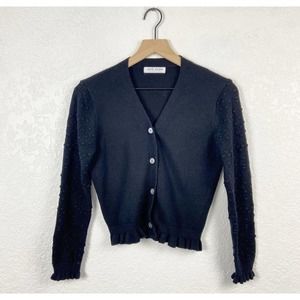 🖤 3/$25 SALE!!! 
Kate kasin black bobble popcorn knit cardigan small